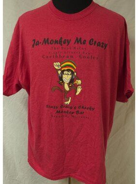 The Real McCoy Blended Rum Cooler Crazy Craigs Monkey Bar Red 3XL T-Shirt Gildan